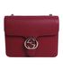 Dollar Red Interlocking G Shoulder Bag, front view